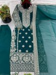 TRENDING GEORGETTE EMBROIDERY SEQUENCE WORK TOP BOTTOM WITH DUPATTA FESTIVE WEAR WHOLESALE PRICE ETHNIC GARMENT (2)