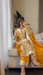 TRENDING GEORGETTE EMBROIDERY SEQUENCE WORK TOP BOTTOM WITH DUPATTA FESTIVE WEAR WHOLESALE PRICE ETHNIC GARMENT (2)