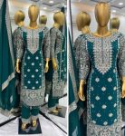 TRENDING GEORGETTE EMBROIDERY SEQUENCE WORK TOP BOTTOM WITH DUPATTA FESTIVE WEAR WHOLESALE PRICE ETHNIC GARMENT (2)