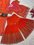 TRENDING GEORGETTE EMBROIDERY SEQUENCE WORK TOP SHARARA WITH DUPATTA FESTIVE WEAR WHOLESALE PRICE ETHNIC GARMENT (1)
