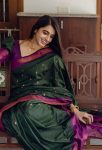 TRENDING LICHI SILK JACQUARD WORK SAREE WITH UNSTITCHED BLOUSE FESTIVAL WEAR WEAR WHOLESALE PRICE ETHNIC GARMENT (2)