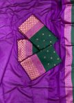 TRENDING LICHI SILK JACQUARD WORK SAREE WITH UNSTITCHED BLOUSE FESTIVAL WEAR WEAR WHOLESALE PRICE ETHNIC GARMENT (2)