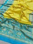 TRENDING LICHI SILK JACQUARD WORK SAREE WITH UNSTITCHED BLOUSE PARTY WEAR WHOLESALE PRICE ETHNIC GARMENT (10)