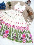 TRENDING SOFT COTTON EMBROIDERY WORK KID’S LEHENGA CHOLI WEDDING WEAR WHOLESALE PRICE ETHNIC GARMENT (10)