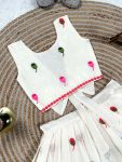 TRENDING SOFT COTTON EMBROIDERY WORK KID’S LEHENGA CHOLI WEDDING WEAR WHOLESALE PRICE ETHNIC GARMENT (10)