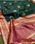 TRENDING SOFT LICHI SILK JACQUARD WORK SAREE WITH UNSTITCHED BLOUSE SEASONABLE WEAR WHOLESALE PRICE ETHNIC GARMENT (2)