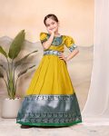 TRENDING TAFFETA SILK JACQUARD WORK KID’S TOP LEHENGA FESTIVAL WEAR WHOLESALE PRICE ETHNIC GARMENT (3)