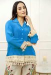 12FANCY COTTON BUTTONS AND LACE WORK TOP PALAZZO SET OFFICE WEAR WHOLESALE PRICE ETHNIC GARMENT (8)
