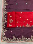 1ATTRACTIVE RANGOLI SILK EMBROIDERY WITH PIPING BORDER WORK SAREE WITH UNSTITCHED BLOUSE PARTY WEAR WHOLESALE PRICE ETHNIC GARMENT (22)