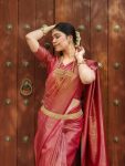 1DESIGNER BANARASI SOFT SILK GOLD ZARI WEAVING WORK SAREE WITH UNSTITCHED BLOUSE PARTY WEAR WHOLESALE PRICE ETHNIC GARMENT (25)