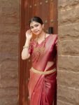 1DESIGNER BANARASI SOFT SILK GOLD ZARI WEAVING WORK SAREE WITH UNSTITCHED BLOUSE PARTY WEAR WHOLESALE PRICE ETHNIC GARMENT (25)