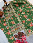 1FANCY CHINON SILK DIGITAL PRINT WITH ORGANZA EMBROIDERY SEQUENCE PATCH WORK TOP BOTTOM WITH DUPATTA FESTIVE WEAR WHOLESALE PRICE ETHNIC GARMENT (10)