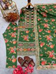 1FANCY CHINON SILK DIGITAL PRINT WITH ORGANZA EMBROIDERY SEQUENCE PATCH WORK TOP BOTTOM WITH DUPATTA FESTIVE WEAR WHOLESALE PRICE ETHNIC GARMENT (10)