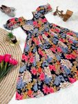1LATEST COTTON DIGITAL FLORAL PRINT KID’S GOWN CASUAL WEAR WHOLESALE PRICE ETHNIC GARMENT (20)