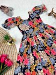 1LATEST COTTON DIGITAL FLORAL PRINT KID’S GOWN CASUAL WEAR WHOLESALE PRICE ETHNIC GARMENT (20)