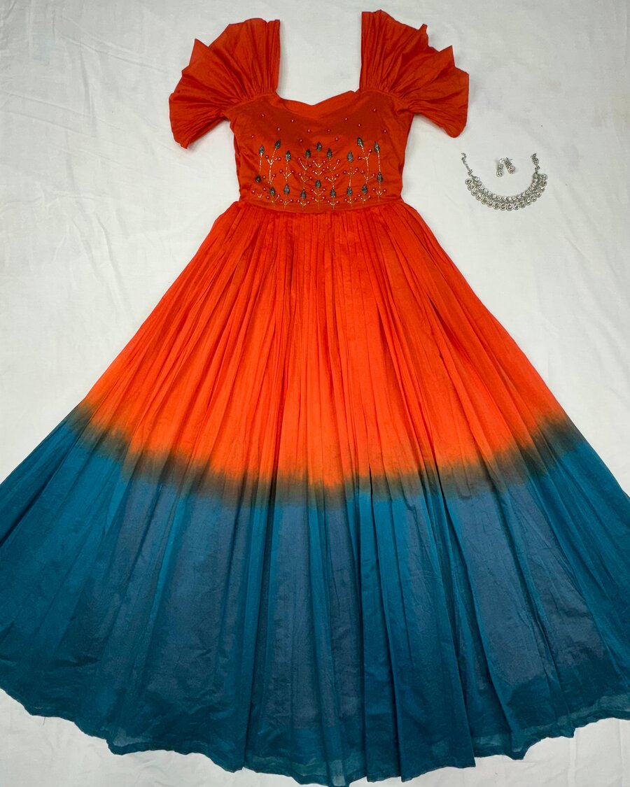 1LATEST MUL COTTON HANDWORK ONE PEICE DRESS FORMAL WEAR WHOLESALE PRICE ETHNIC GARMENT (24)