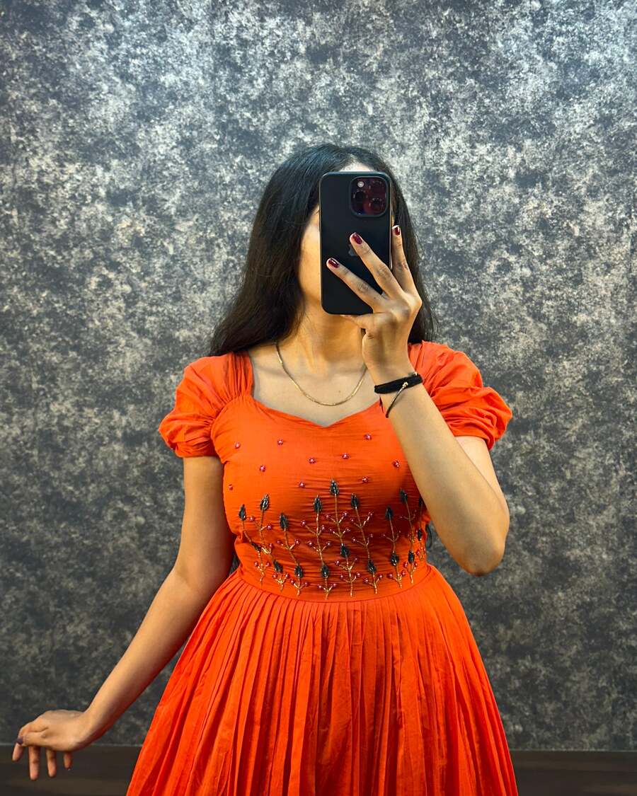 1LATEST MUL COTTON HANDWORK ONE PEICE DRESS FORMAL WEAR WHOLESALE PRICE ETHNIC GARMENT (28)