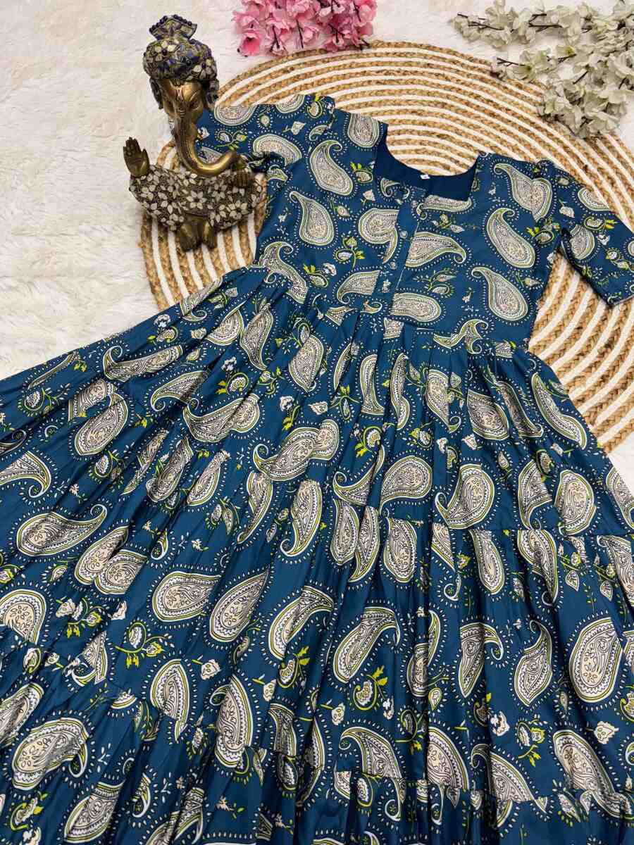 1MODERN MUSLIN COTTON PRINT WITH STYLISH 3 LAYER PATTERN WORK ONE PIECE DAILY WEAR WHOLESALE PRICE ETHNIC GARMENT (12)