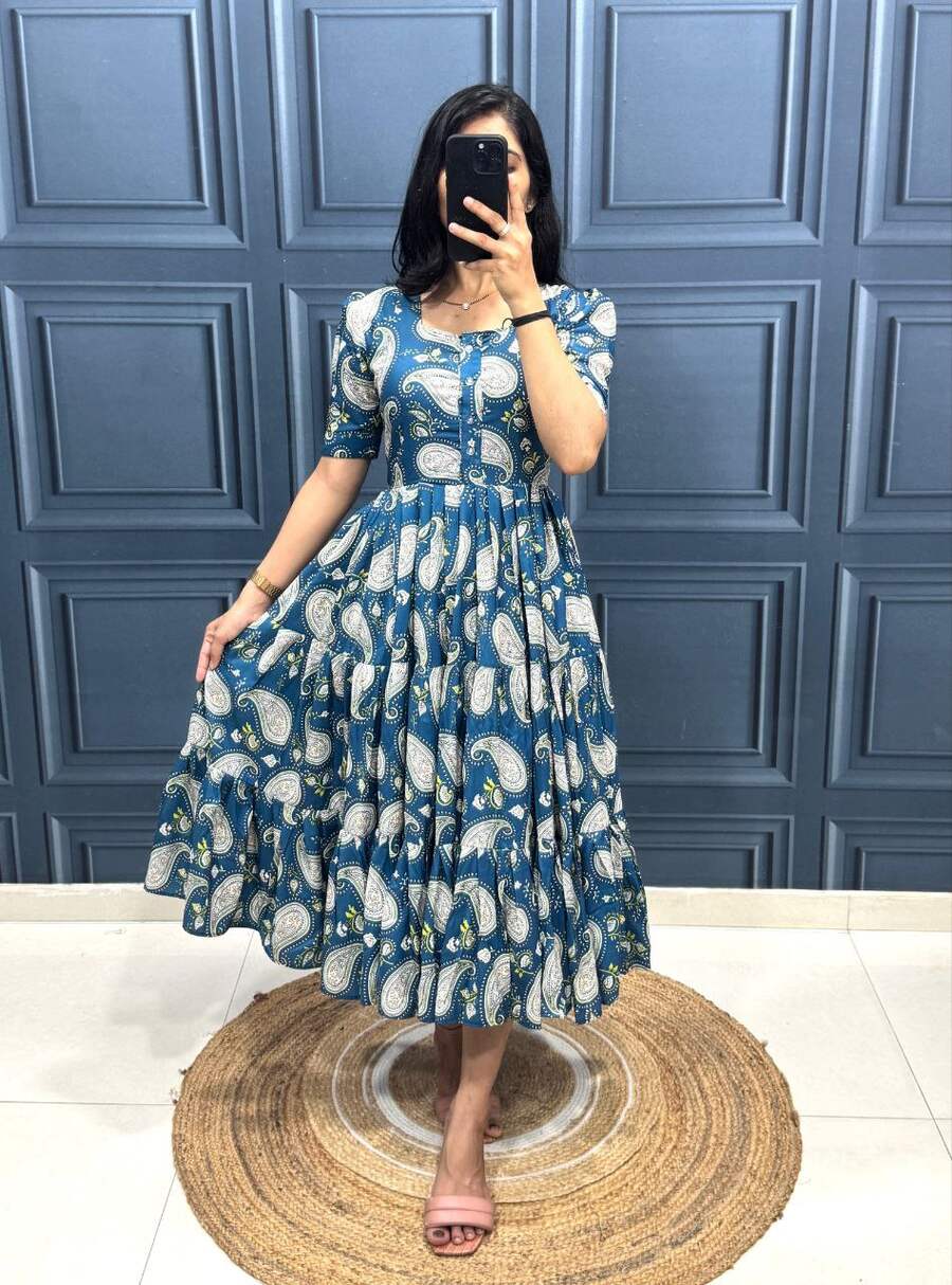 1MODERN MUSLIN COTTON PRINT WITH STYLISH 3 LAYER PATTERN WORK ONE PIECE DAILY WEAR WHOLESALE PRICE ETHNIC GARMENT (13)