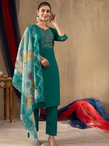 MOST PICKED ROMAN SILK MULTI EMBROIDERY THREAD, WITH HAND WORK TOP BOTTOM WITH DUPATTA RAMA