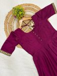 1MOST PICKED VICHITRA SILK JACQUARD WORK ANARKALI TOP WITH DUPATTA FESTIVE WEAR WHOLESALE PRICE ETHNIC GARMENT (2)