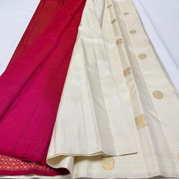 NEW ARRIVAL BANARASI SOFT SILK GOLD ZARI WEAVING WORK SAREE WITH UNSTITCHED BLOUSE WHITE