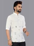 1NEW ARRIVAL LINEN HAND-WOVEN MEN’S SHORT KURTA FESTIVE WEAR WHOLESALE PRICE ETHNIC GARMENT (8)