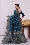 1RICH LOOK LICHI SILK JACQUARD WORK SAREE WITH UNSTITCHED BLOUSE FESTIVE WEAR WHOLESALE PRICE ETHNIC GARMENT (12)