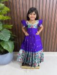 TRENDING KANJIVARAM SILK WEAVING WORK KID'S GOWN PURPLE