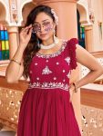 2DESIGNER FAUX BLOOMING RICH ZARI-SEQUENCE & BEADS EMBROIDERY WORK GOWN FESTIVE WEAR WHOLESALE PRICE ETHNIC GARMENT (9)