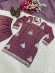 2DESIGNER FENDY SILK SEQUENCE EMBROIDERY WORK TOP PALAZZO WITH DUPATTA PARTY WEAR WHOLESALE PRICE ETHNIC GARMENT (3)