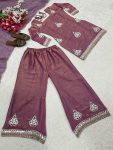 2DESIGNER FENDY SILK SEQUENCE EMBROIDERY WORK TOP PALAZZO WITH DUPATTA PARTY WEAR WHOLESALE PRICE ETHNIC GARMENT (3)
