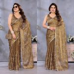 2FANCY JIMMY CHOO EMBROIDERY WORK SAREE WITH UNSTITCHED BLOUSE PARTY WEAR WHOLESALE PRICE ETHNIC GARMENT (2)