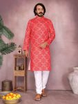 2LATEST COTTON SEQUENCE WORK AND PRINTED MEN’S KURTA PAYJAMA PARTY WEAR WHOLESALE PRICE ETHNIC GARMENT (50)