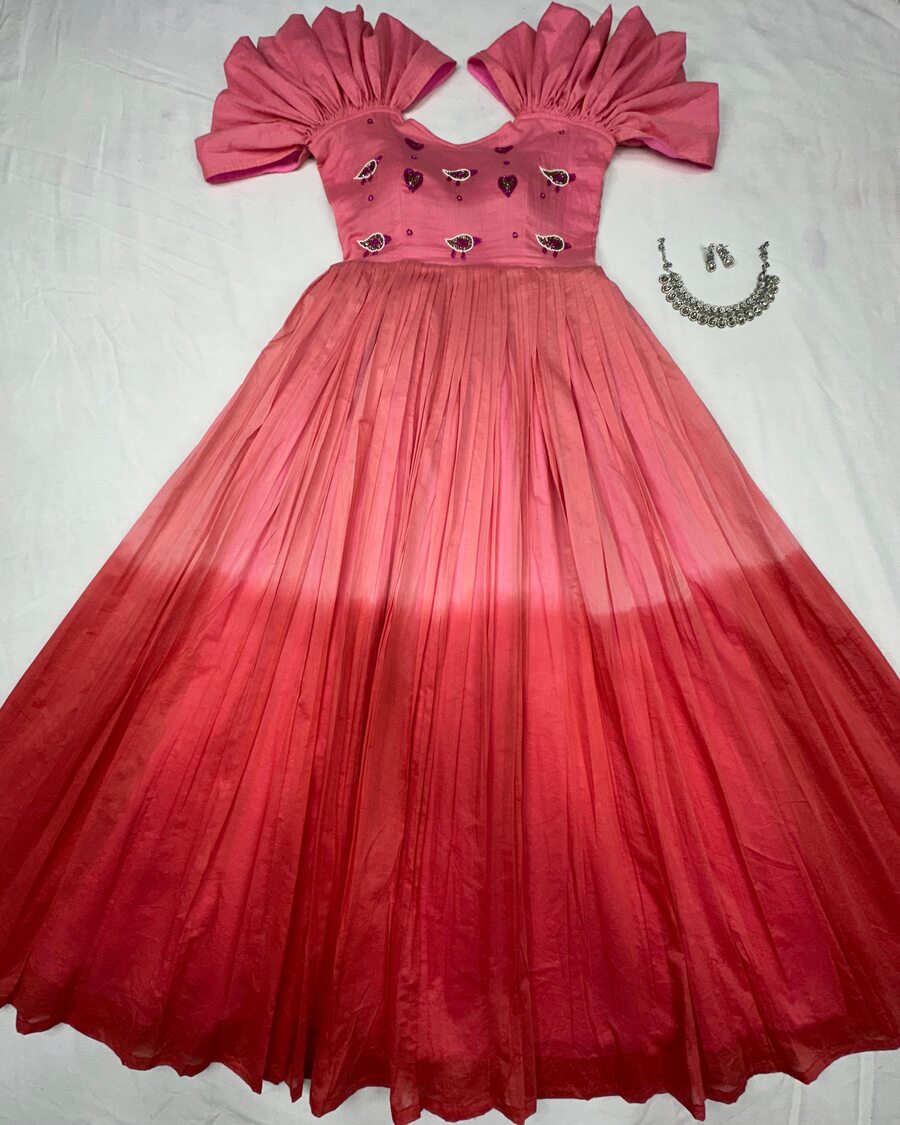 2LATEST MUL COTTON HANDWORK ONE PEICE DRESS FORMAL WEAR WHOLESALE PRICE ETHNIC GARMENT (26)