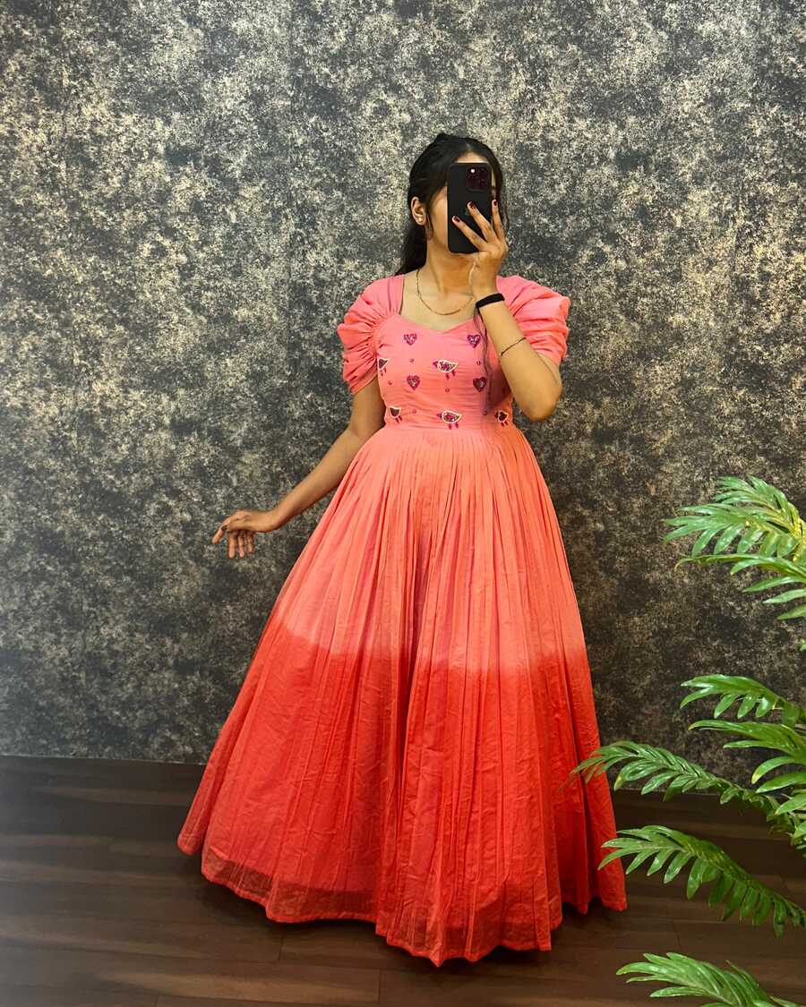 2LATEST MUL COTTON HANDWORK ONE PEICE DRESS FORMAL WEAR WHOLESALE PRICE ETHNIC GARMENT (31)