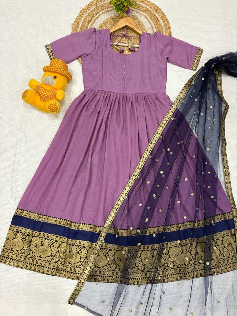 2MOST PICKED VICHITRA SILK JACQUARD WORK ANARKALI TOP WITH DUPATTA FESTIVE WEAR WHOLESALE PRICE ETHNIC GARMENT (9)
