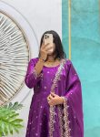 2NEW ARRIVAL SPACE SILK SEQUENCE EMBROIDERY WORK GOWN WITH DUPATTA FESTIVE WEAR WHOLESALE PRICE ETHNIC GARMENT (7)