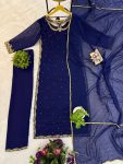 2RICH LOOK GEORGETTE EMBROIDERY WORK WITH REAL PEARL MOTI WORK TOP BOTTOM WITH DUPATTA FESTIVE WEAR WHOLESALE PRICE ETHNIC GARMENT (15)