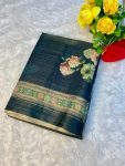 2RICH LOOK LINEN FLORAL DIGITAL WITH FOIL PRINT WORK SAREE WITH UNSTITCHED BLOUSE DAILY WEAR WHOLESALE PRICE ETHNIC GARMENT (11)