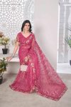 3DESIGNER BUTTERFLY NET EMBROIDERY WITH MULTI COLOR THREAD AND STONE WITH CUTWORK BORDER SAREE WITH UNSTITCHED BLOUSE WEDDING WEAR WHOLESALE PRICE ETHNIC GARMENT (11).jpeg