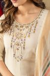 3FASHIONABLE SHIMMER GOLD SILK MULTI EMBROIDERY THREAD, WITH HAND WORK TOP BOTTOM WITH DUPATTA FORMAL WEAR WHOLESALE PRICE ETHNIC GARMENT (11)