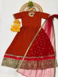 3MOST PICKED VICHITRA SILK JACQUARD WORK ANARKALI TOP WITH DUPATTA FESTIVE WEAR WHOLESALE PRICE ETHNIC GARMENT (5)