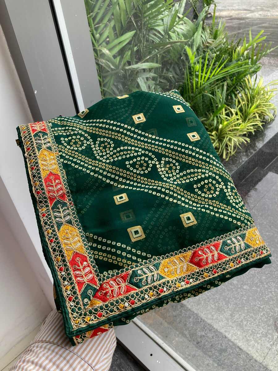 3NEW ARRIVAL GEORGETTE DIGITAL PRINT WITH EMBROIDERY WORK BORDER WORK SAREE WITH UNSTITCHED BLOUSE FESTIVE WEAR WHOLESALE PRICE ETHNIC GARMENT (20)