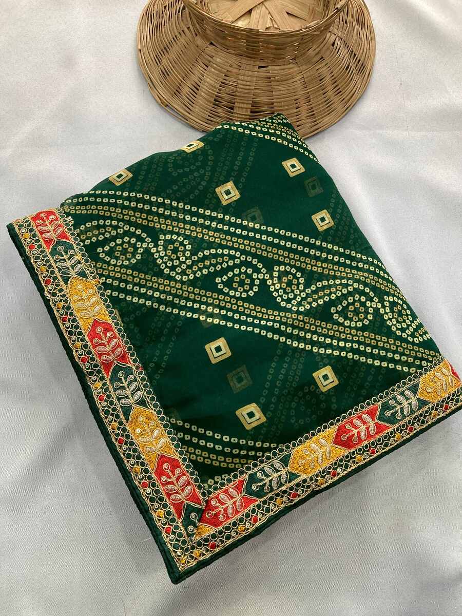 3NEW ARRIVAL GEORGETTE DIGITAL PRINT WITH EMBROIDERY WORK BORDER WORK SAREE WITH UNSTITCHED BLOUSE FESTIVE WEAR WHOLESALE PRICE ETHNIC GARMENT (21)