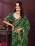 3NEW ARRIVAL GEORGETTE DIGITAL PRINT WITH EMBROIDERY WORK BORDER WORK SAREE WITH UNSTITCHED BLOUSE FESTIVE WEAR WHOLESALE PRICE ETHNIC GARMENT (22)