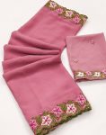3NEW ARRIVAL GEORGETTE MULTI THREAD EMBROIDERY WORK SAREE WITH UNSTITCHED BLOUSE FESTIVAL WEAR WHOLESALE PRICE ETHNIC GARMENT (5)