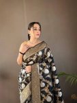 3NEW ARRIVAL LINEN SLUB WEAVING WORK SAREE WITH UNSTITCHED BLOUSE FESTIVE WEAR WHOLESALE PRICE ETHNIC GARMENT (5)