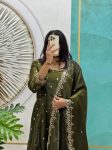 3NEW ARRIVAL SPACE SILK SEQUENCE EMBROIDERY WORK GOWN WITH DUPATTA FESTIVE WEAR WHOLESALE PRICE ETHNIC GARMENT (10)