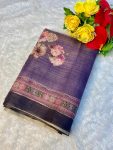 3RICH LOOK LINEN FLORAL DIGITAL WITH FOIL PRINT WORK SAREE WITH UNSTITCHED BLOUSE DAILY WEAR WHOLESALE PRICE ETHNIC GARMENT (7)